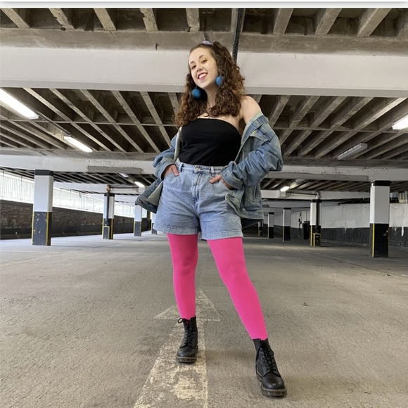 Snag tights "Totally Bitchin' " Size D - Picture 3 of 4